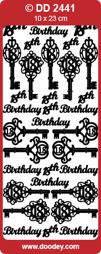 DD2441 Happy 18th Birthday Keys Peel Off