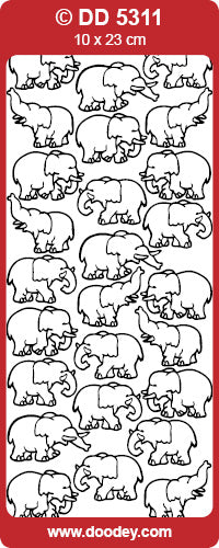 DD5311 Elephants Peel Off