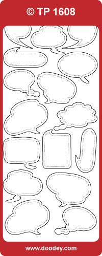 TP1608 Speech Bubbles Transparent Peel Off