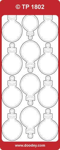 TP1802 Round Christmas Baubles Transparent Peel Off