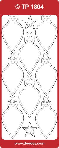 TP1804 Teardrop Christmas Baubles Transparent Peel Off