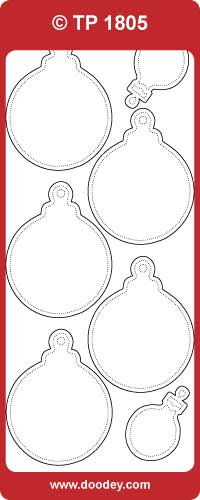 TP1805 Large Xmas Baubles Transparent Peel Off