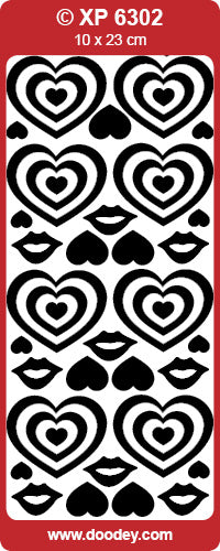 XP6302 Heart in Heart Transparent Peel off