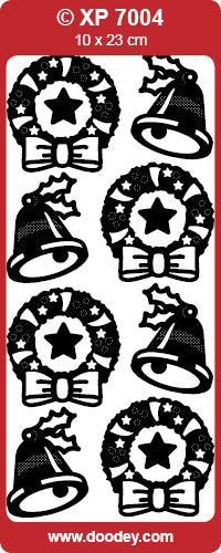 XP7004 Bells & Wreaths Transparent Peel off