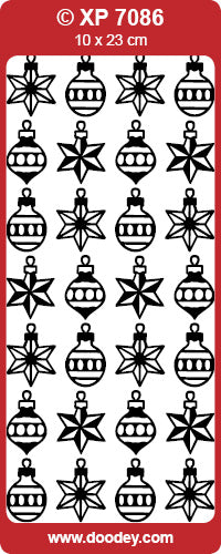 XP7086 Xmas Baubles Holographic Peel Off