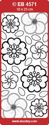 EB4571 Assorted Flowers Embroidery Peel Off