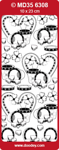 MD356308 3D Love Heart Flowers Double Embossed Peel Off