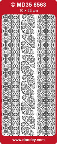 MD356563 Corners Borders Flowers Double Embossed Peel Off