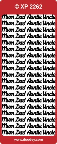 XP2262 Mum/Dad Etc Prismatic Peel off