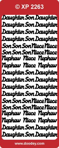 XP2263 Son/Daughter Etc Transparent Peel off