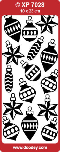 XP7028 Xmas Baubles Transparent Peel off